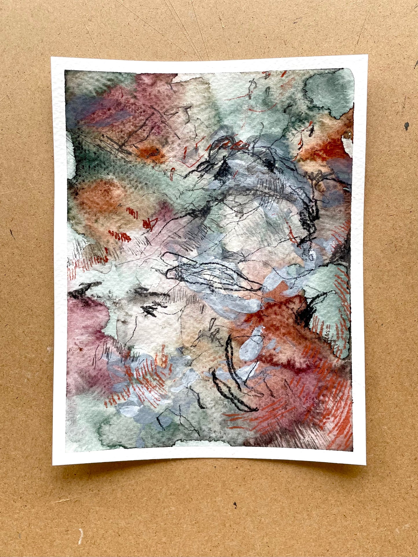 Mixed media original (17,5 x 13,5 cm) Angéline Catteeuw