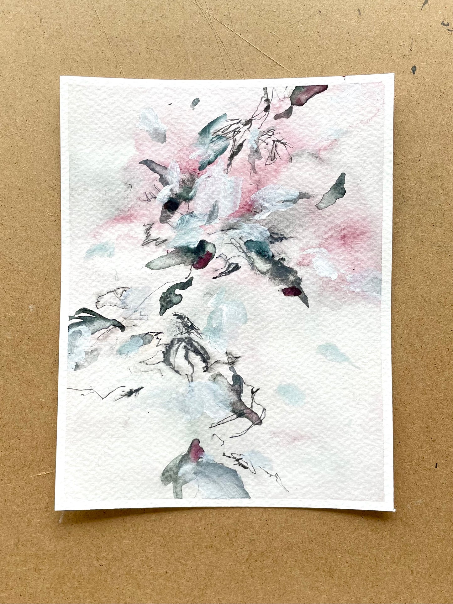 Mixed media original (17,5 x 13,5 cm) Angéline Catteeuw