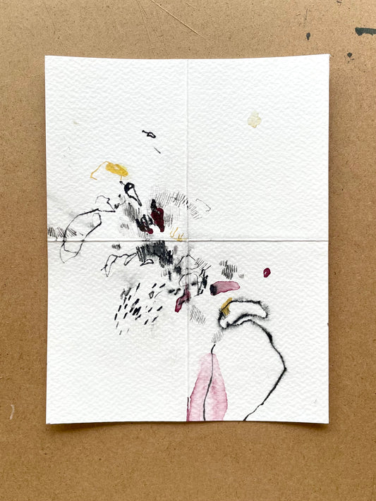 Mixed media original (17,5 x 13,5 cm) Angéline Catteeuw 