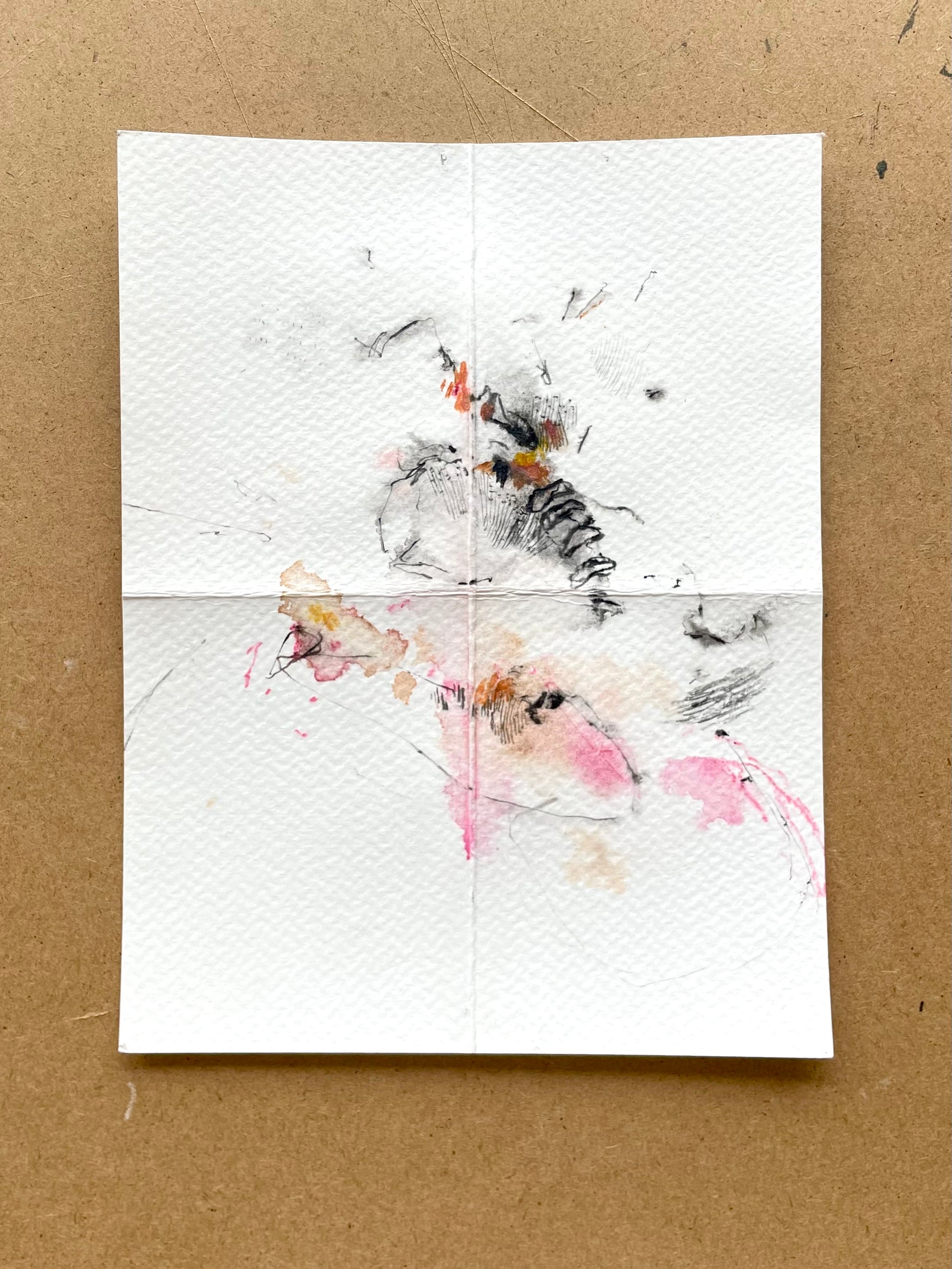 Mixed media original (17,5 x 13,5 cm) Angéline Catteeuw 