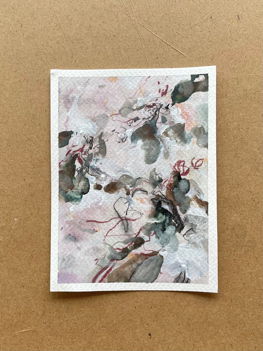 Mixed media original (17,5 x 13,5 cm) Angéline Catteeuw 